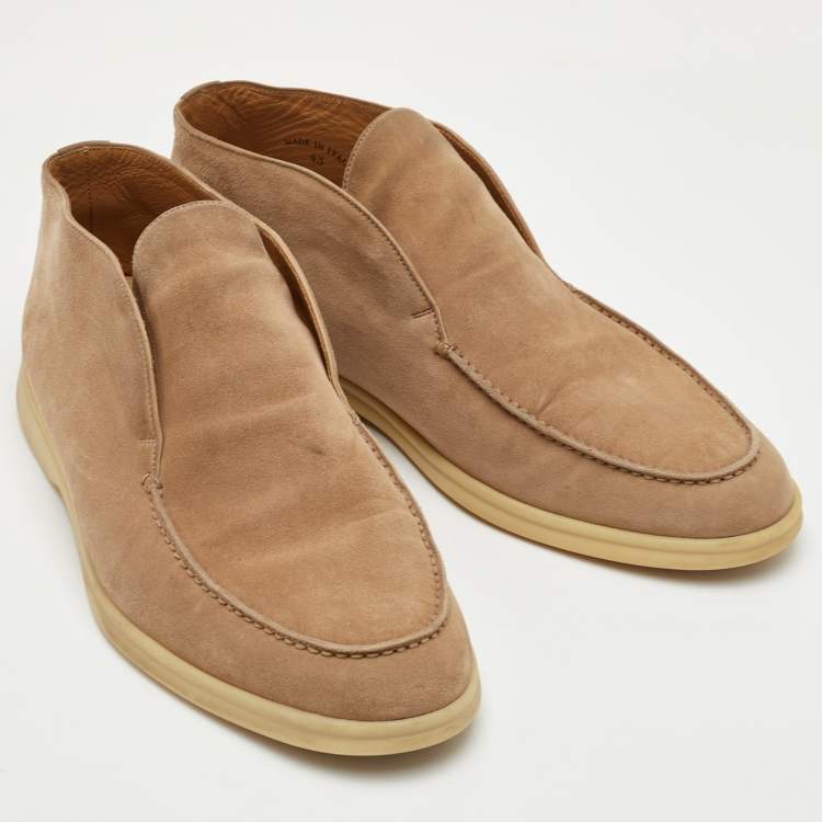 Pre Owned Loro Piana Open Walk Size 43 Sand Beige Suede Ankle Length Boots