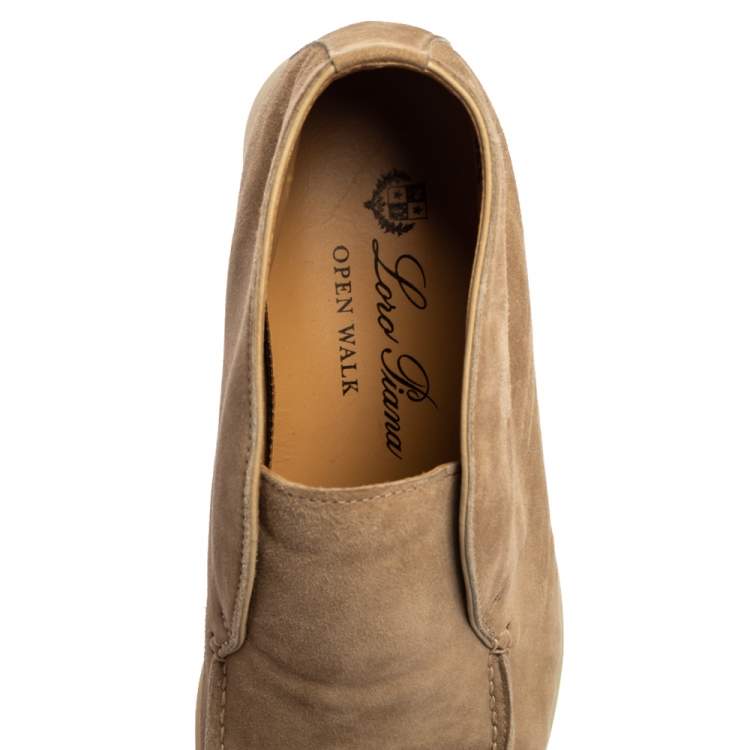 Pre Owned  Loro Piana Beige Suede Open Walk Ankle Boots Size 35.5