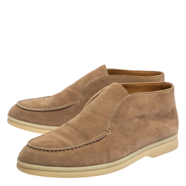 Pre Owned  Loro Piana Beige Suede Open Walk Ankle Boots Size 35.5
