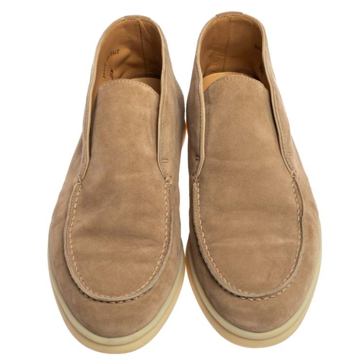 Pre Owned  Loro Piana Beige Suede Open Walk Ankle Boots Size 35.5