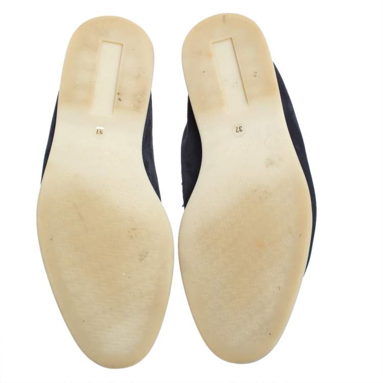 Pre Owned Loro Piana Dark Blue Summer Charms Walk Loafers Size 37