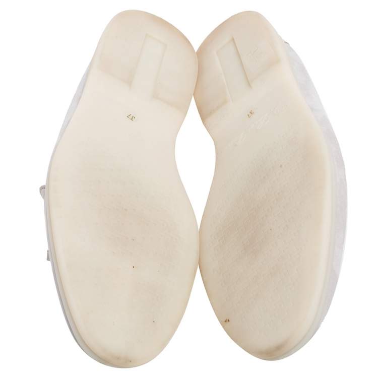 Pre Owned Loro Piana Grey Suede Summer Charms Walk Slip On Loafers Size 37