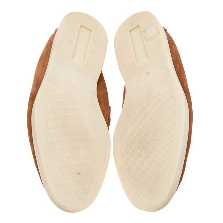 Pre Owned Loro Piana Brown Suede Summer Charms Walk Loafers Size 41