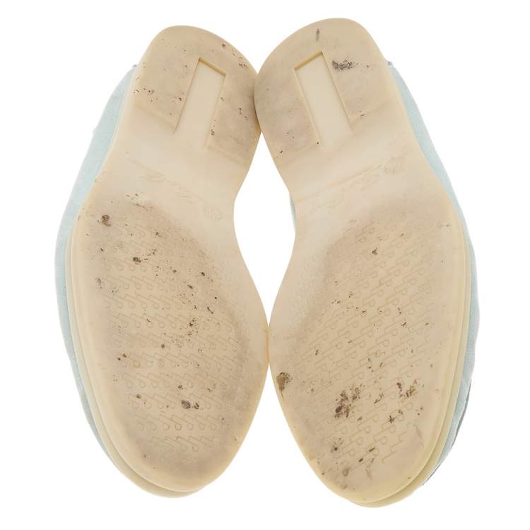 Pre Owned Loro Piana Mint Green Suede Summer Charms Walk Loafers Size 39