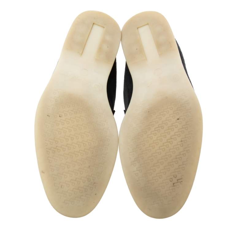 Pre Owned Loro Piana Black Suede Summer Charms Walk Slip On Loafers Size 37