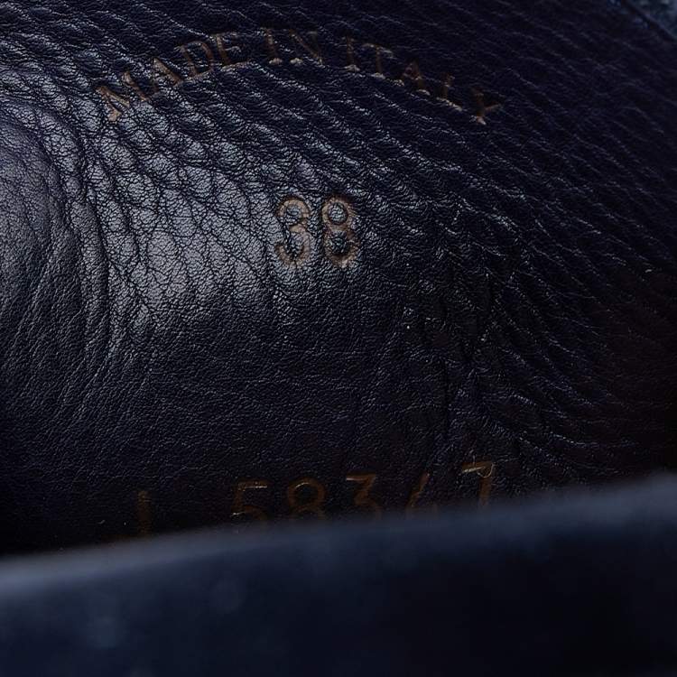 Pre Owned Loro Piana Navy Blue Suede Summer Charms Walk Slip On Loafers Size 38