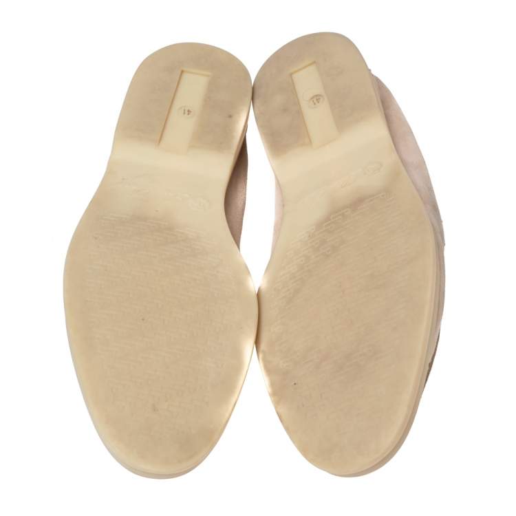 مملوكة مسبقًا Loro Piana Beige Suede Summer Charms Walk  Loafers Size 41