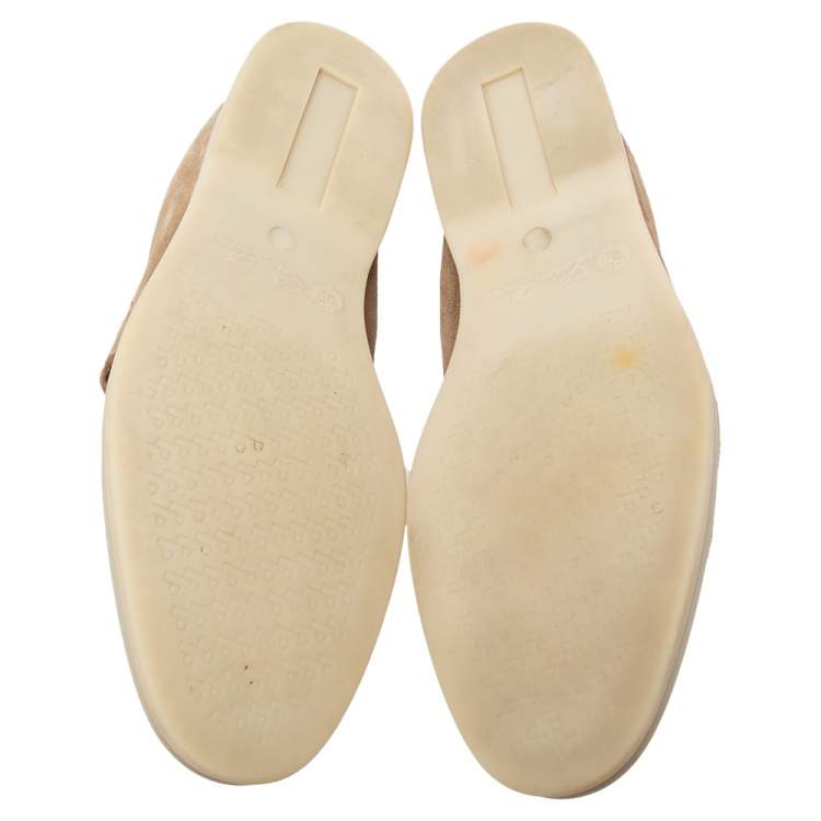 Pre Owned Loro Piana Beige Suede Summer Charms Walk  Loafers  Size 40