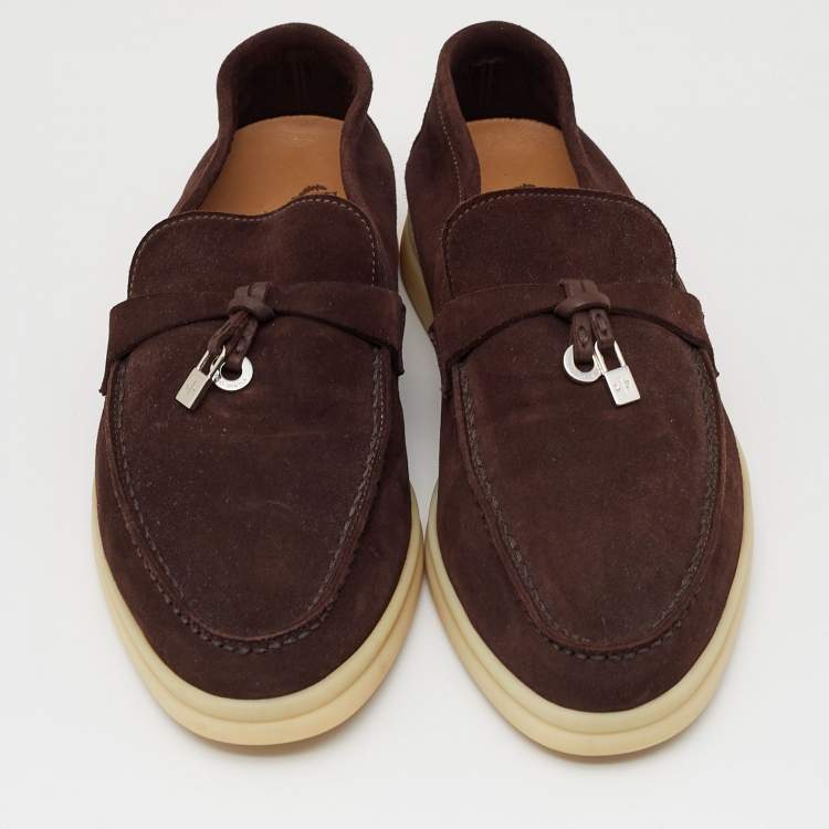 Pre Owned Loro Piana Brown  Summer Charms Walk  Loafers Size 35