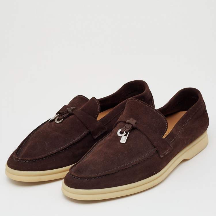 Pre Owned Loro Piana Brown  Summer Charms Walk  Loafers Size 35
