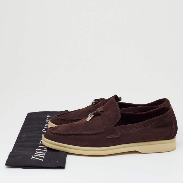 Pre Owned Loro Piana Brown  Summer Charms Walk  Loafers Size 35