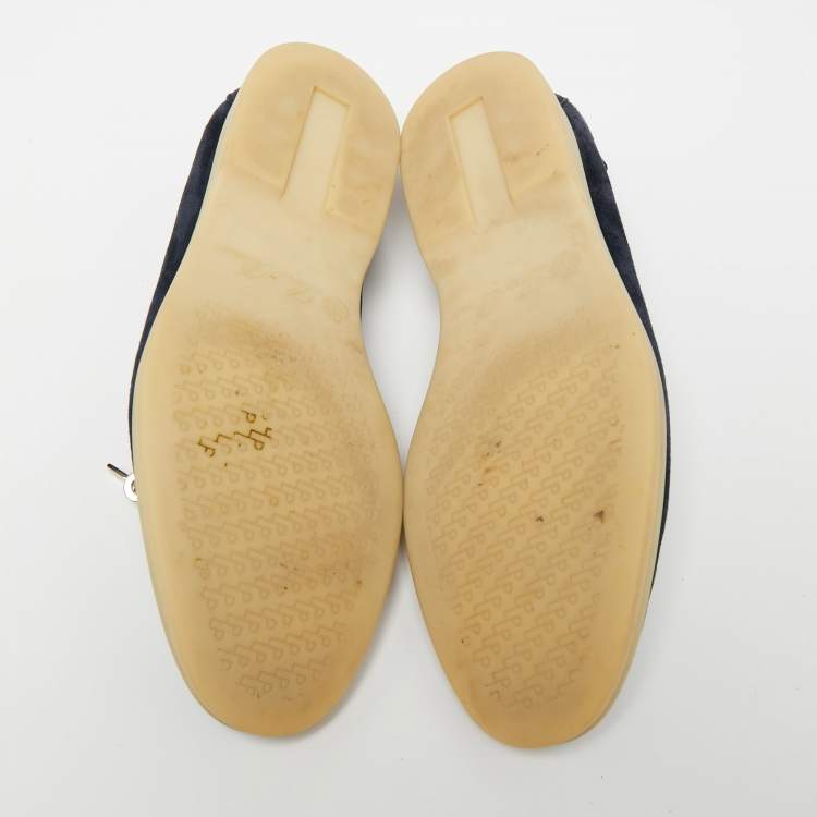 Pre Owned Loro Piana Blue Summer Charms Walk Loafers Size 36.5