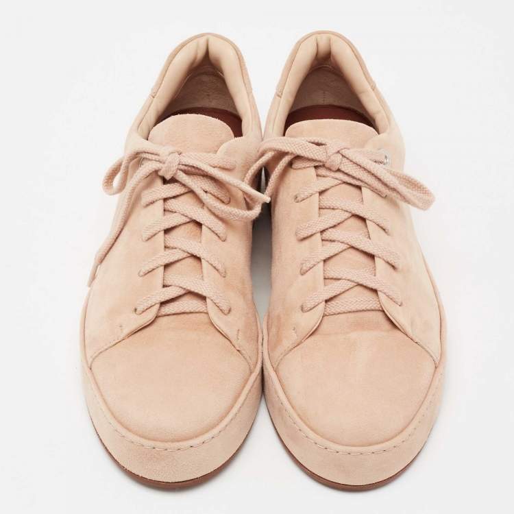 Pre Owned Loro Piana Pink Suede Nuages  Sneakers Size 37
