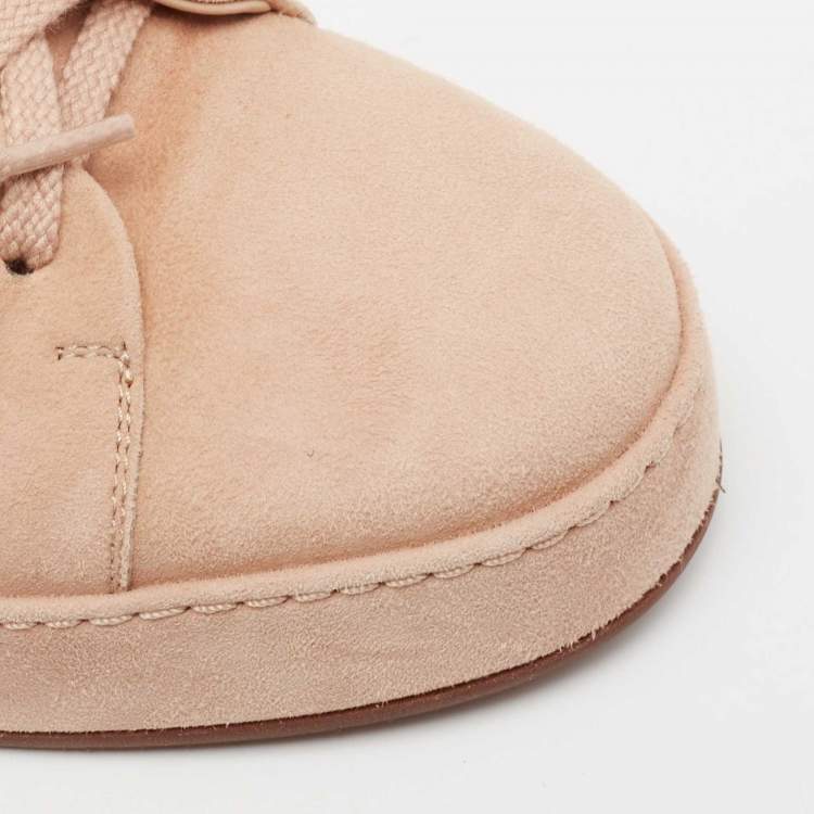 Pre Owned Loro Piana Pink Suede Nuages  Sneakers Size 37