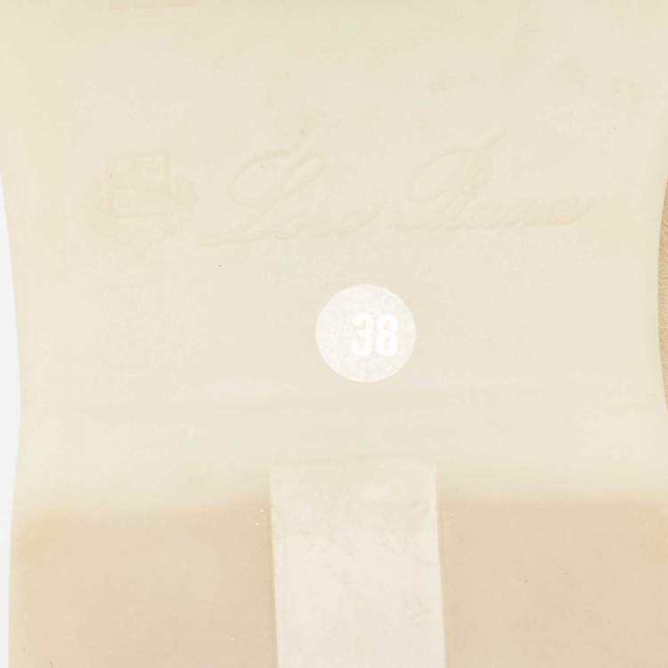 Pre Owned Loro Piana Beige Suede Babouche Charms Flat Mules Size 38