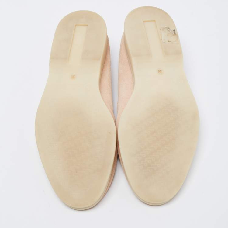 Pre Owned Loro Piana Beige Suede Summer Charms Walk Loafers Size 36