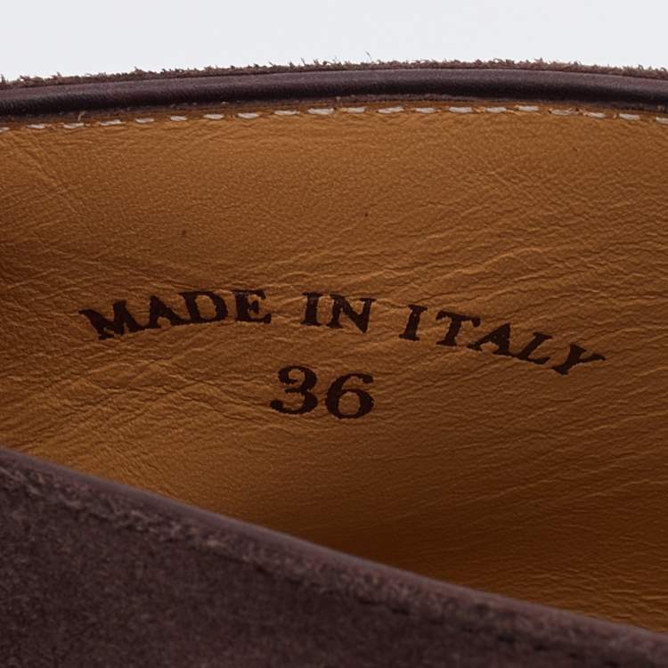 Pre Owned Loro Piana Brown Suede Open Walk Ankle Boots Size 36