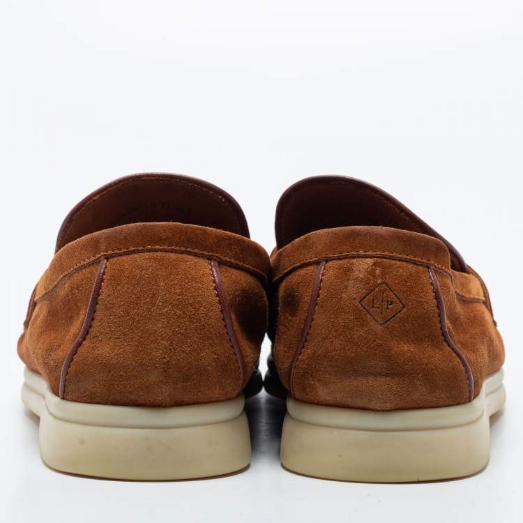 Pre Owned Loro Piana Brown Suede Summer Charms Walk Loafers Size 36