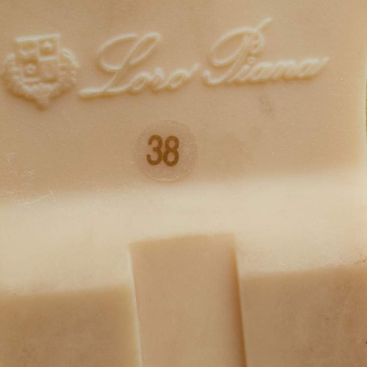 Pre Owned Loro Piana Yellow Leather Summer Charms Walk Babouche Loafers Size 38