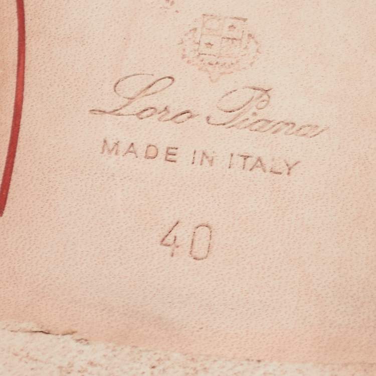 Pre Owned Loro Piana Pink Suede Summer Charms Flat Slides Size 40