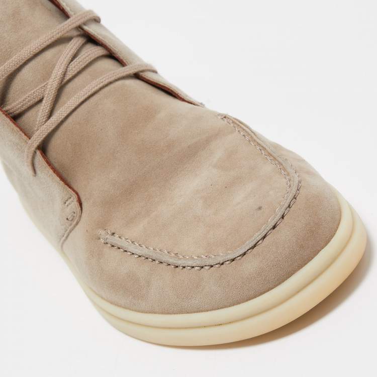 Pre Owned Loro Piana Beige Suede Namib Walk Ankle Boots Size 38