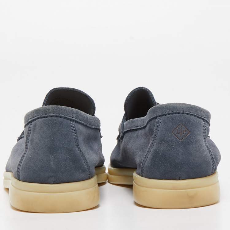 Pre Owned Loro Piana Grey Suede Summer Charms Walk Loafers Size 37