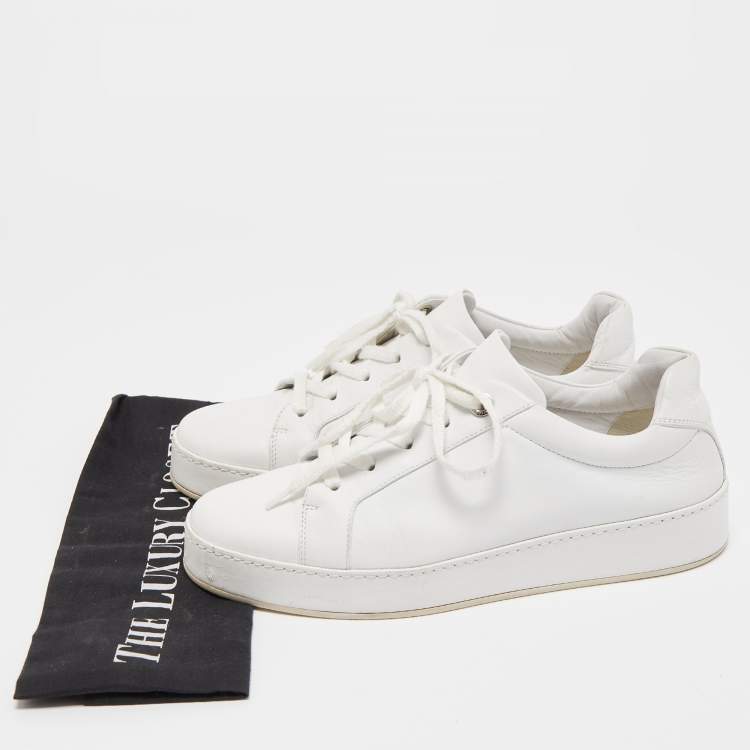 Pre Owned Loro Piana White Leather Nuages Sneakers Size 38 