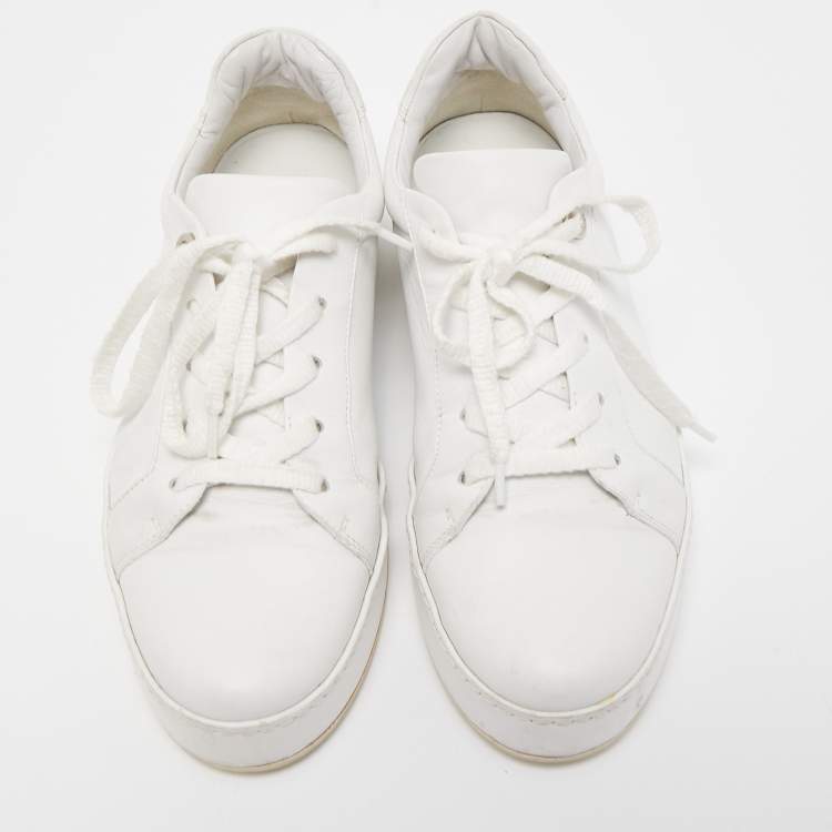 Pre Owned Loro Piana White Leather Nuages Sneakers Size 38 