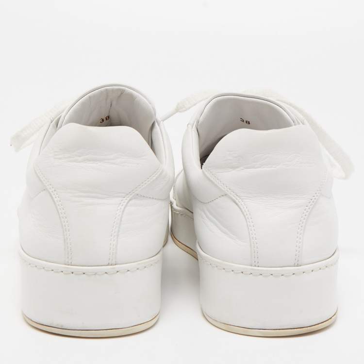 Pre Owned Loro Piana White Leather Nuages Sneakers Size 38 
