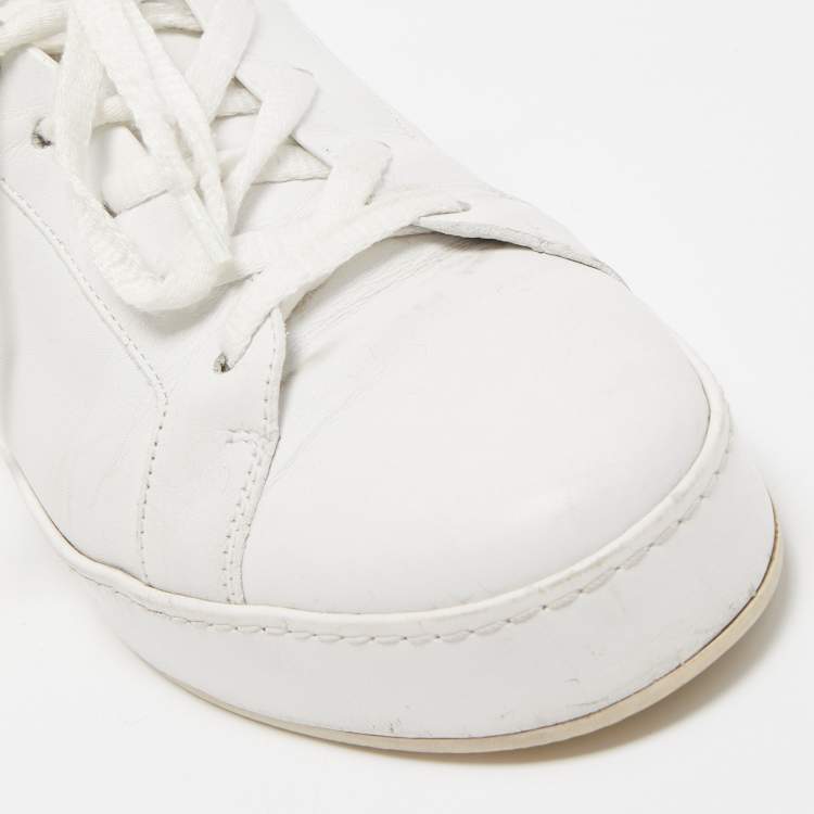 Pre Owned Loro Piana White Leather Nuages Sneakers Size 38 