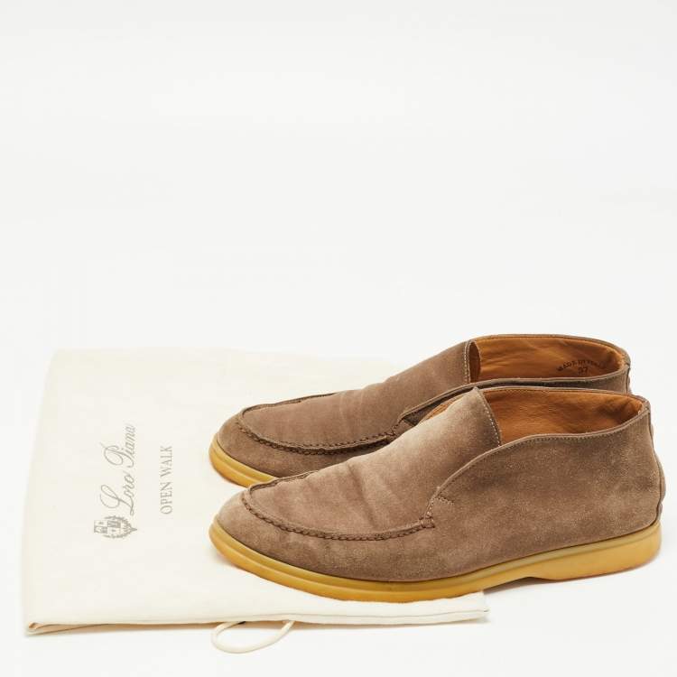 Pre Owned Loro Piana Brown Suede Open Walk Boots Size 37