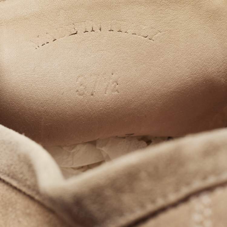 مملوكة مسبقًا Loro Piana Light Brown Suede Summer Charms Walk Loafers Size 37.5