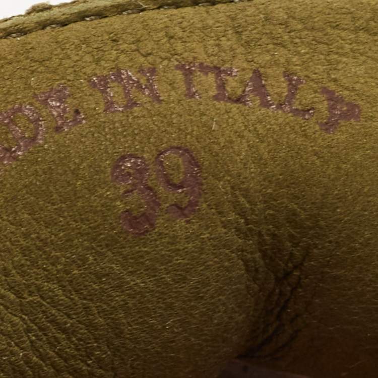 مملوكة مسبقًا Loro Piana Green Suede Summer Charms Walk Loafers Size 39