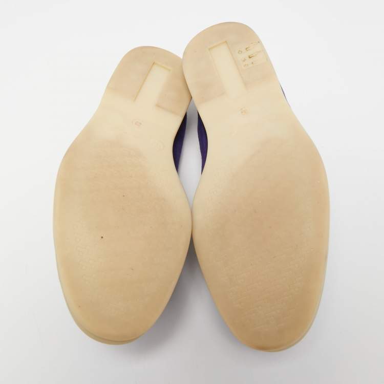 Pre Owned Loro Piana Purple Suede Summer Charms Walk Loafers Size 39