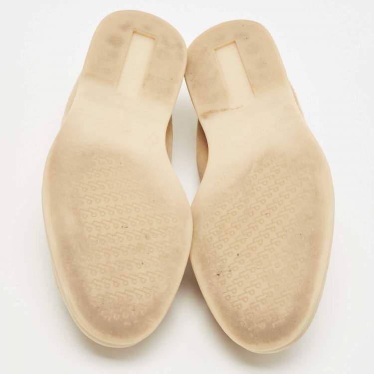 Pre Owned Loro Piana Beige Suede Summer Charms Walk Loafers Size 37.5