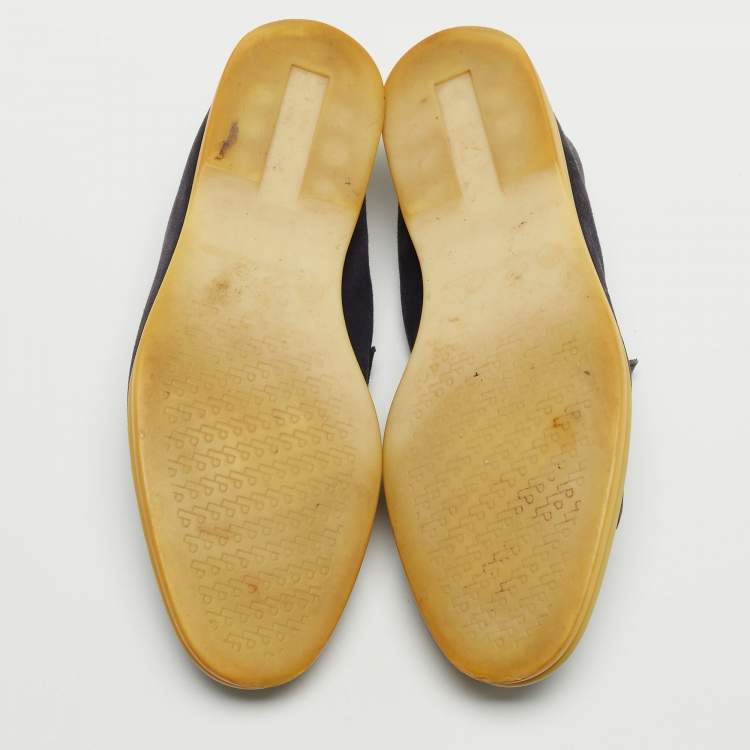 Pre Owned Loro Piana Navy Blue Suede Summer Charms Walk Slip On Loafers Size 39