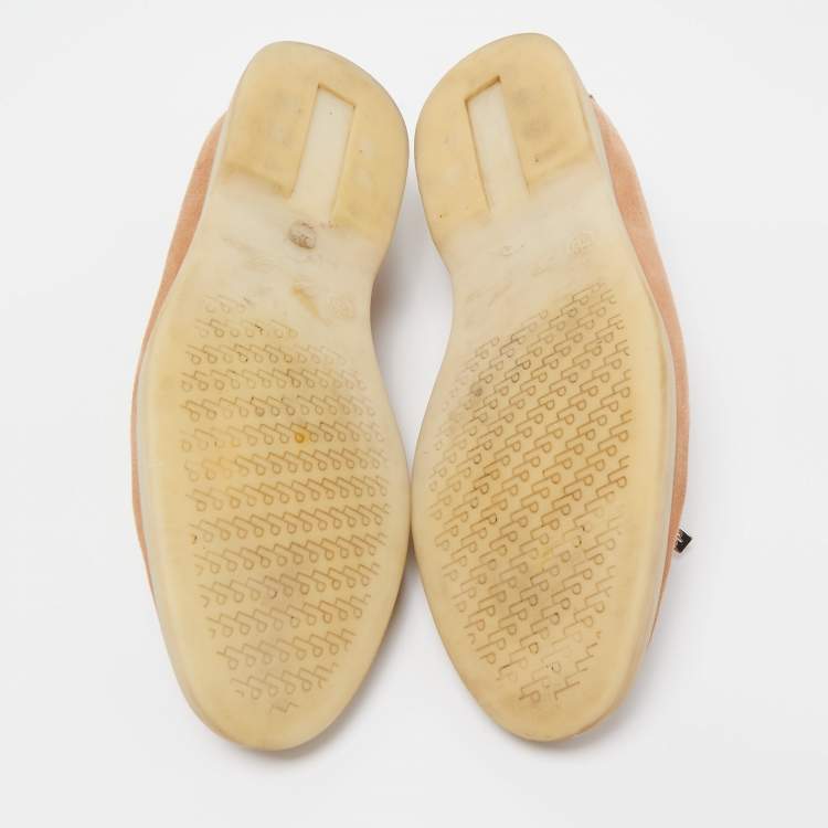 مملوكة مسبقًا Loro Piana Light Brown Summer Charms Walk Slip On Loafers Size 37.5