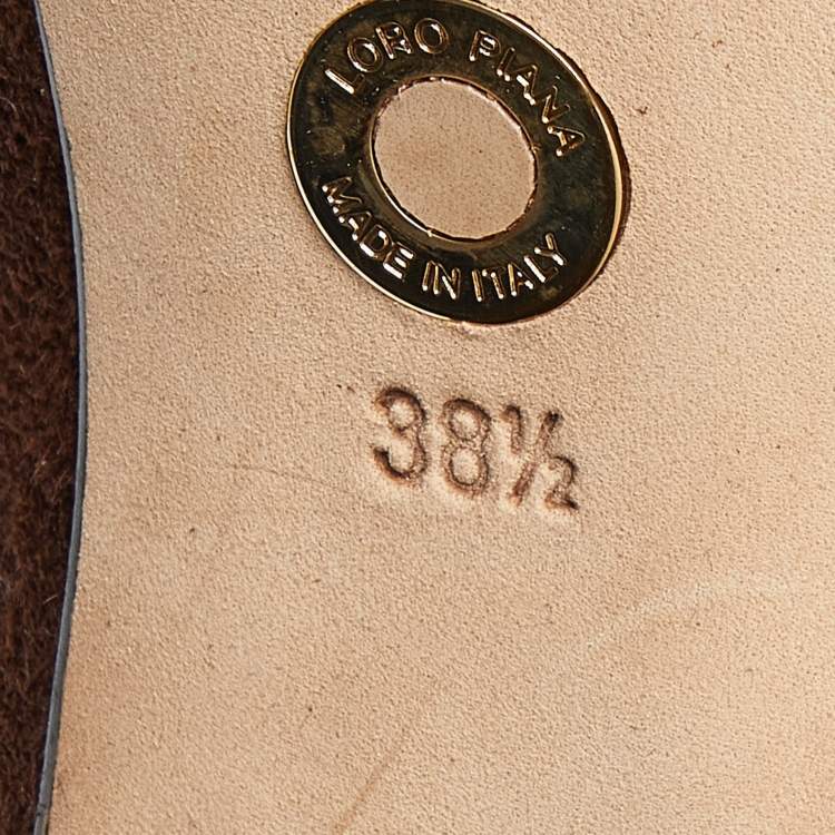 مملوكة مسبقًا Loro Piana Brown Suede and Leather Knee Length Boots Size 38.5