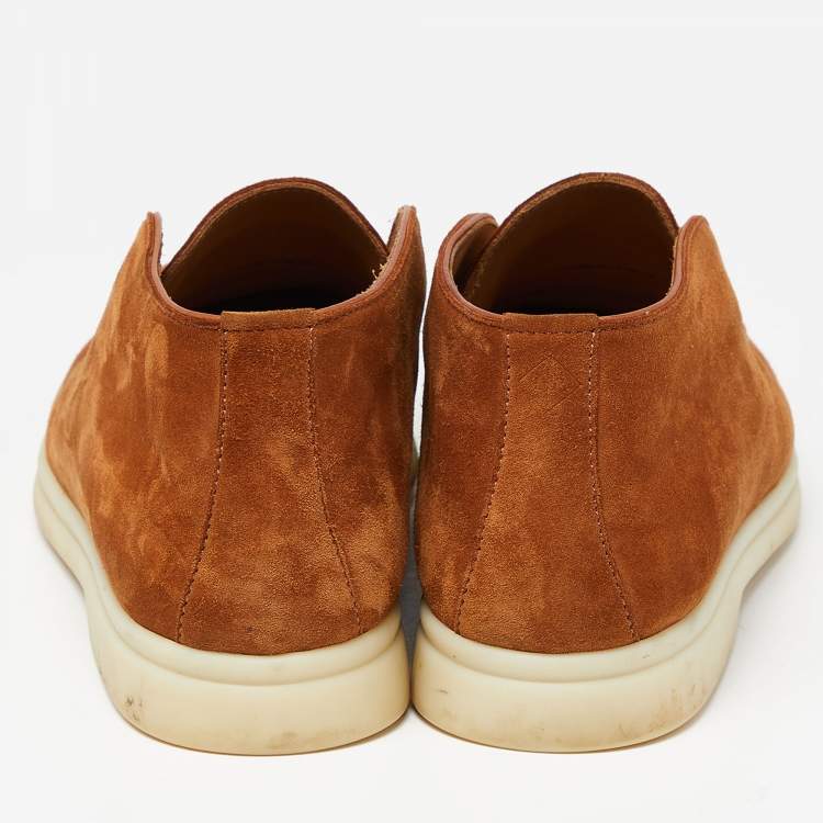 مملوكة مسبقًا Loro Piana Brown Suede Open Walk Ankle Boots Size 37