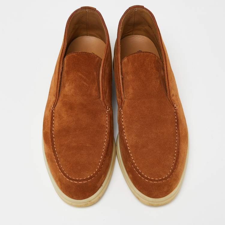 مملوكة مسبقًا Loro Piana Brown Suede Open Walk Ankle Boots Size 37