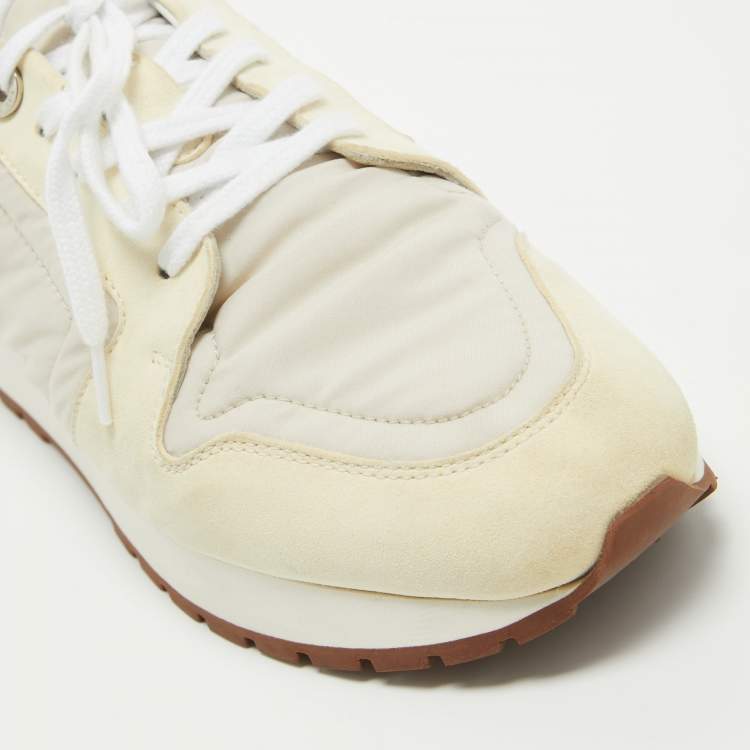 Pre Owned Loro Piana Two Tone Neoprene and Suede My Wind Sneakers Size 36