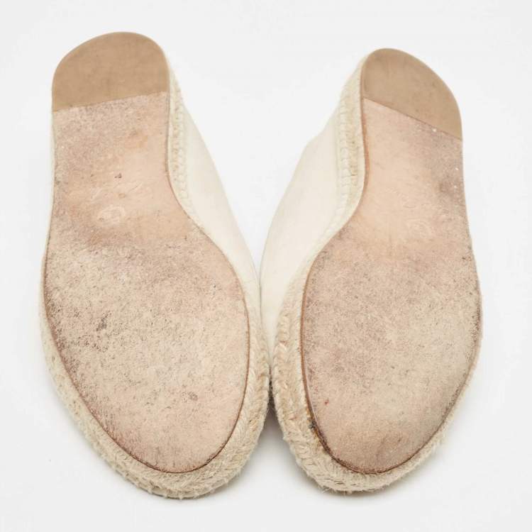 Pre Owned Loro Piana Light Grey Suede My Charms Espadrille Flats Size 41
