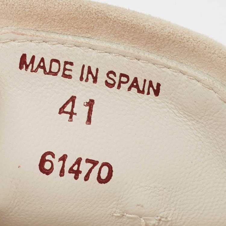 Pre Owned Loro Piana Light Grey Suede My Charms Espadrille Flats Size 41