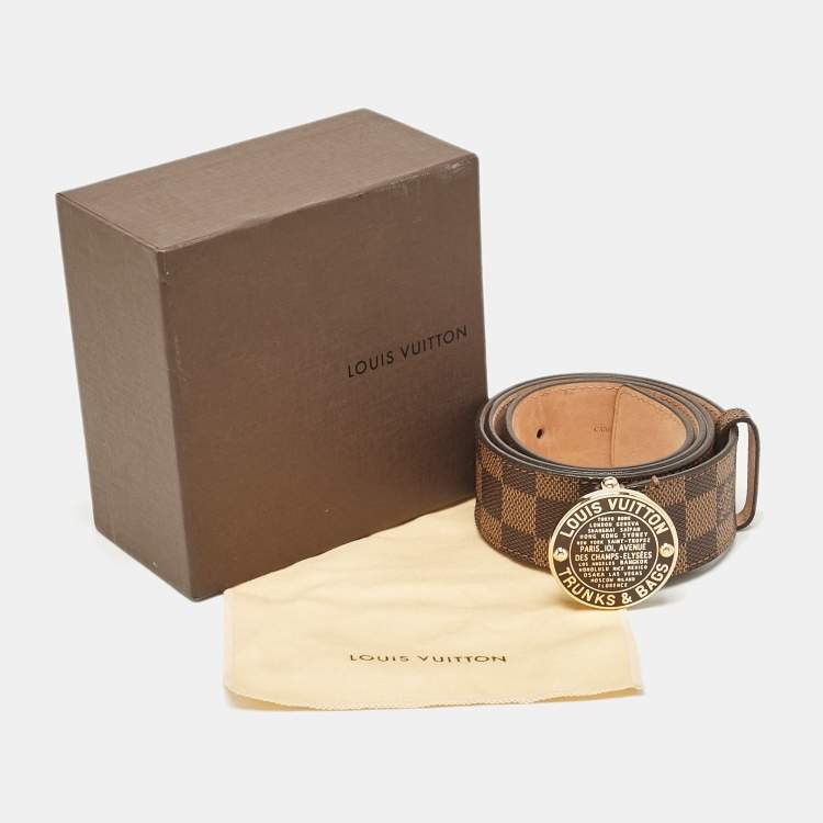 مملوكة مسبقًا Louis Vuitton Damier Ebene Canvas Trunks and Bags Belt 80 CM