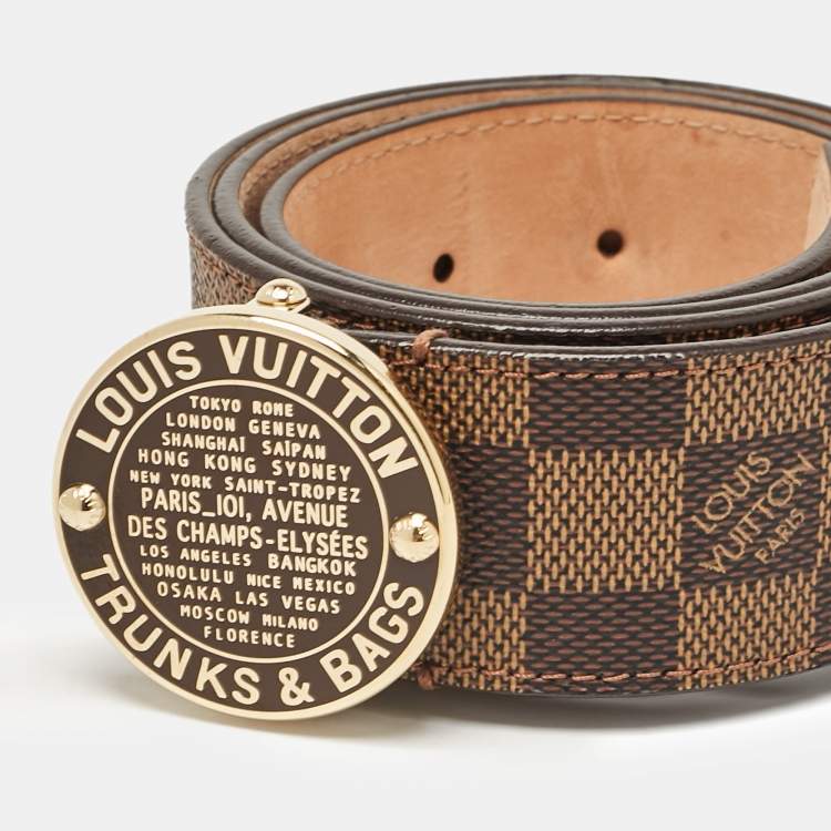 مملوكة مسبقًا Louis Vuitton Damier Ebene Canvas Trunks and Bags Belt 80 CM