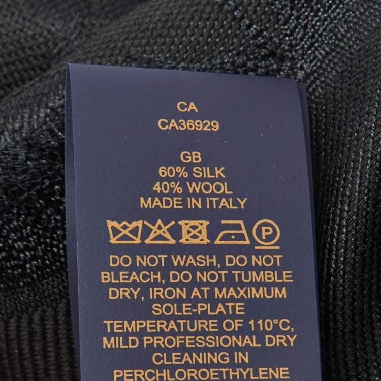 Pre Owned Louis Vuitton Black Silk & Wool Classique Monogram Shawl