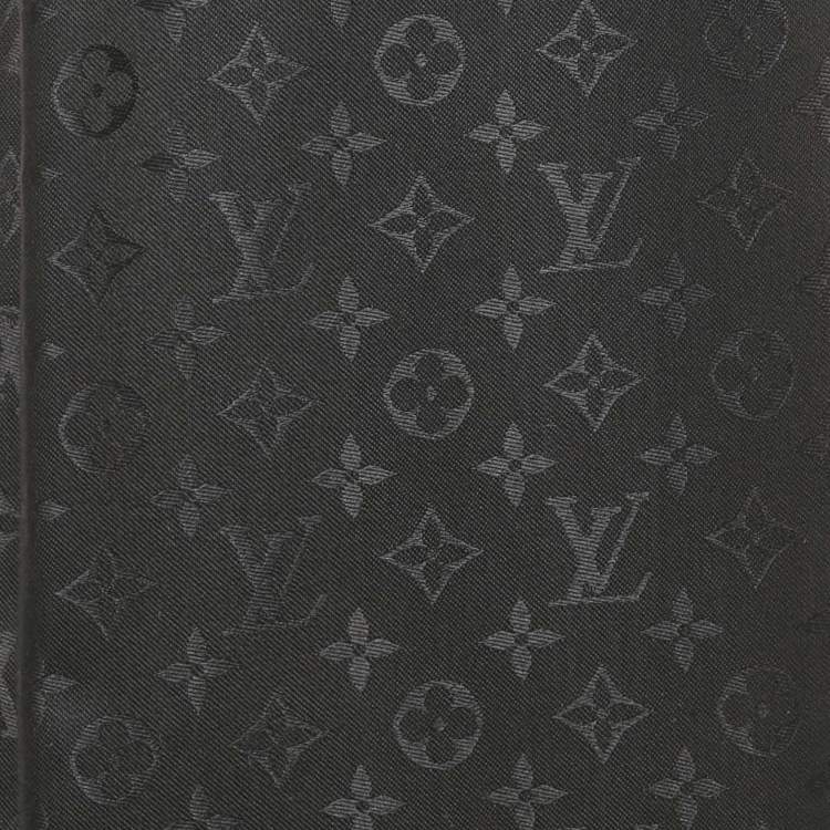 Pre Owned Louis Vuitton Black Silk & Wool Monogram Classic Shawl