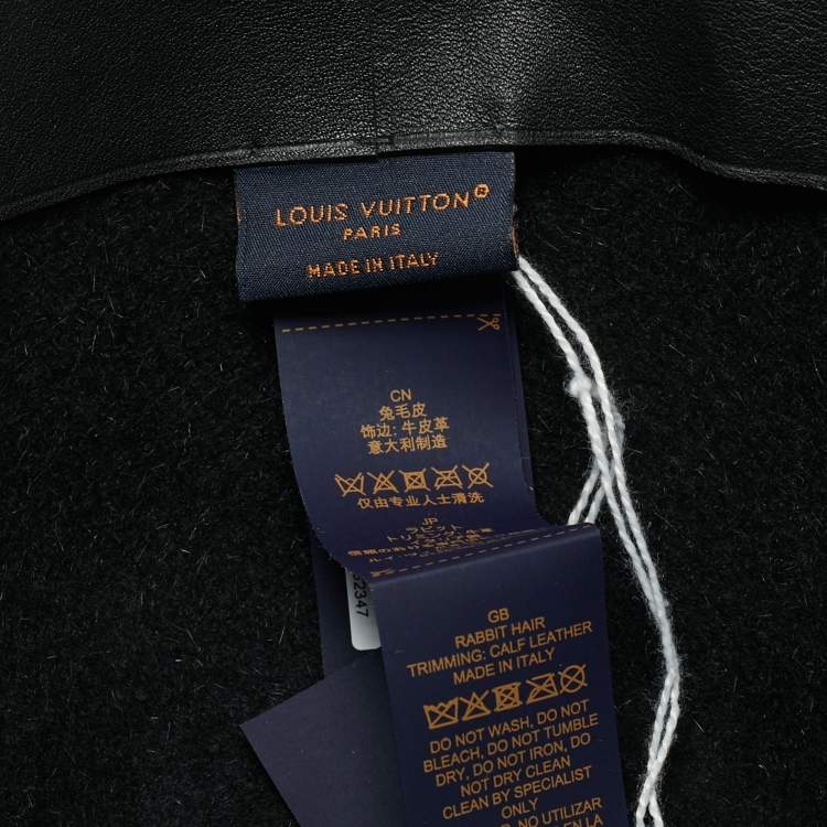 Pre Owned Louis Vuitton Black Rabbit Felt In Love Fedora Hat M