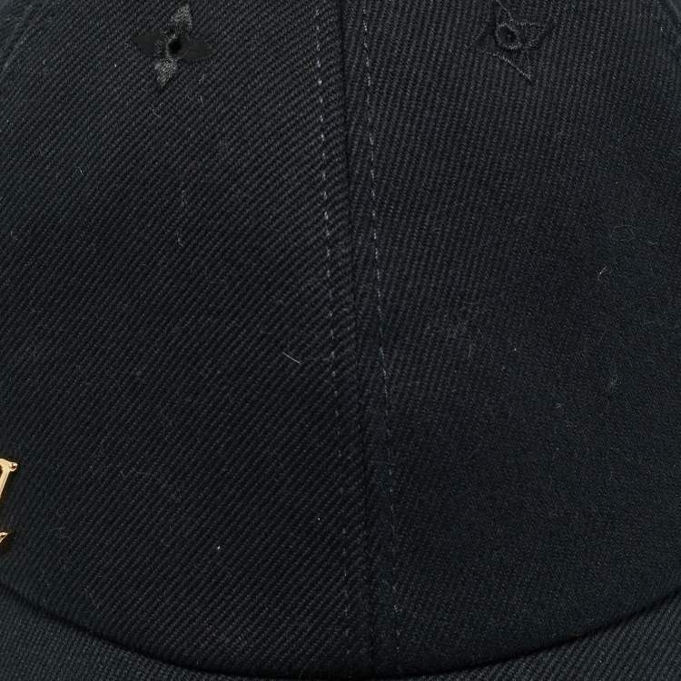 Pre Owned Louis Vuitton Black Cotton LV Iconic Cap M