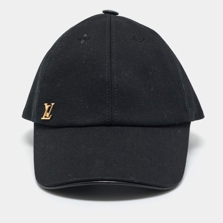 Pre Owned Louis Vuitton Black Cotton LV Iconic Cap M